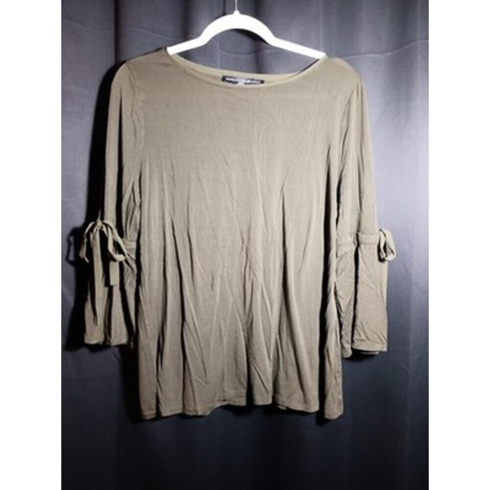 White House Black Market Women’s XL Olive Green Bell 3/4 Sleeve Blouse Top